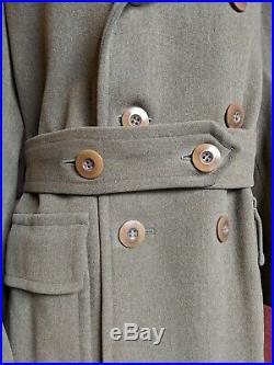 Vintage Coat Dated 1942 Green Wool Mackinaw Jacket WWII Army Military Coat