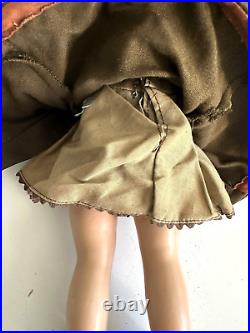 Vintage Composition Doll WWII USA Army Girl With Bag, Original Outfit 15 Rare