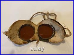 Vintage Japanese Imperial army Military Dust proof goggles leather #31