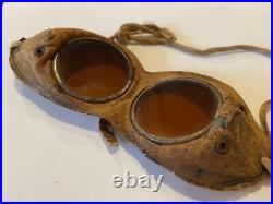 Vintage Japanese Imperial army Military Dust proof goggles leather #31