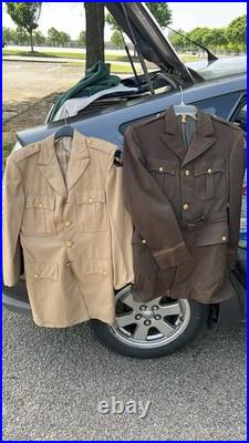 Vintage Military 1950s WW2 Army Uniform Lot of 2 Officer Jacket NAMED 1944