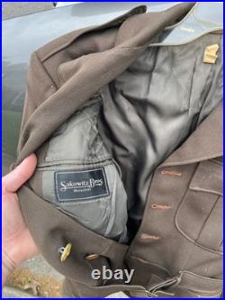 Vintage Military 1950s WW2 Army Uniform Lot of 2 Officer Jacket NAMED 1944
