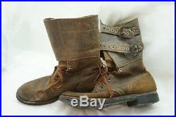 Vintage Military Combat Boots Double Buckle Wwi Wwii 9-1/2d Old Us Army Original