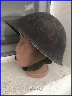 Vintage Military Helmet British Army 1944 Unique Collectible Soldier Equipment