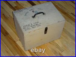 Vintage Military US Army chest foot locker wood box WWII 1st Division PFC