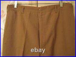 Vintage NICE! WW2 WWII US Army Trousers Tan Worsted Wool 36 Waist