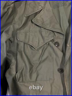 Vintage Original Combat Worn US Army M-1943 Field Jacket 34 R WWII Era No Wash
