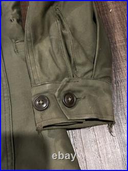 Vintage Original Combat Worn US Army M-1943 Field Jacket 34 R WWII Era No Wash