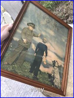 Vintage Original WWII Army Air Corp Military Recruitment Poster Period Frame