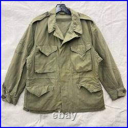 Vintage Original WWII Us Army M1943 M43 Combat Field Jacket 36S Spray Paint Rank