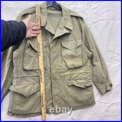 Vintage Original WWII Us Army M1943 M43 Combat Field Jacket 36S Spray Paint Rank