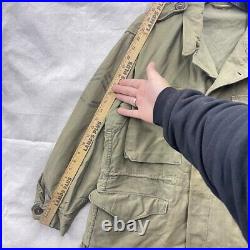 Vintage Original WWII Us Army M1943 M43 Combat Field Jacket 36S Spray Paint Rank