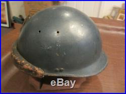 Vintage Original Wwii Ww2 French Army M1937 Armor Vehicle Tank Motorcycle Helmet