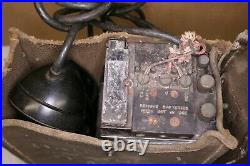 Vintage PAIR Army Signal Corps Field Telephone EE-8-A Canvas Case & Box WWII