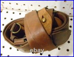 Vintage Pre-wwii 1920-30 Us Army Officers Leather Belt & Sling 30-34 Brass End