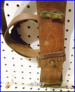 Vintage Pre-wwii 1920-30 Us Army Officers Leather Belt & Sling 30-34 Brass End