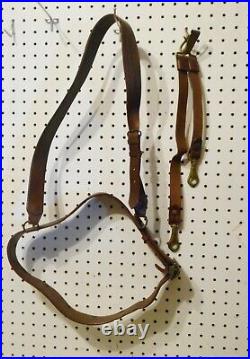 Vintage Pre-wwii 1920-30 Us Army Officers Leather Belt & Slings 30-34 Brass End