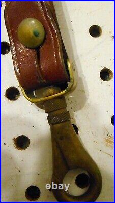 Vintage Pre-wwii 1920-30 Us Army Officers Leather Belt & Slings 30-34 Brass End