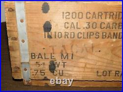 Vintage Seneca Army Depot Ny 30 Cal Carbine Rifle Wood Ammo Box