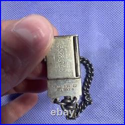 Vintage Sterling Silver WWII US Army Locket Link Bracelet L4