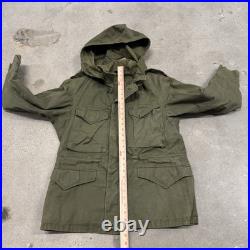 Vintage US Army Jacket Mens Small M-1943 MQ1 Field Coat WW2 WWII Hooded Olive