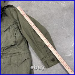 Vintage US Army Jacket Mens Small M-1943 MQ1 Field Coat WW2 WWII Hooded Olive