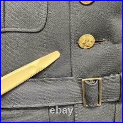 Vintage US Army Officer Service Coat 39R Green Belted Uniform Jacket WWII 1942 Vintage US Army Officer Service Coat 39R Green Belted Uniform Jacket WWII 1942