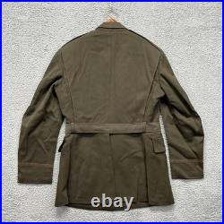 Vintage US Army Officer Service Coat 39R Green Belted Uniform Jacket WWII 1942