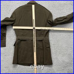 Vintage US Army Officer Service Coat 39R Green Belted Uniform Jacket WWII 1942 Vintage US Army Officer Service Coat 39R Green Belted Uniform Jacket WWII 1942