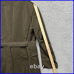 Vintage US Army Officer Service Coat 39R Green Belted Uniform Jacket WWII 1942 Vintage US Army Officer Service Coat 39R Green Belted Uniform Jacket WWII 1942