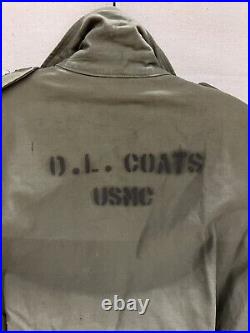 Vintage US Army WWII M1943 Field Jacket 36R Usmc Named Worn Stencil D. L. Coats