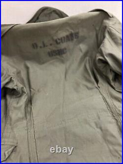 Vintage US Army WWII M1943 Field Jacket 36R Usmc Named Worn Stencil D. L. Coats