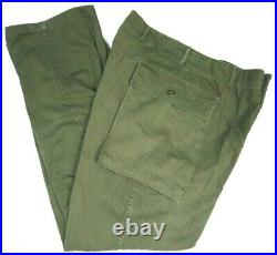 Vintage WW2 40s Military HBT Pants Field Trousers USMC US Army Cargo WWII 31x32