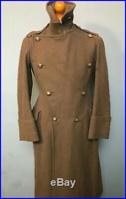 Vintage WW2 Savile Row bespoke army officers great coat overcoat size 36 38