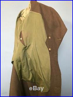 Vintage WW2 Savile Row bespoke army officers great coat overcoat size 36 38