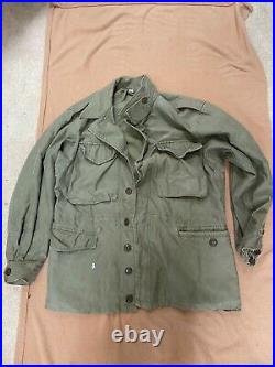 Vintage WW2 U. S. Army M1943 Field Jacket M43 L Size 40 R size tag