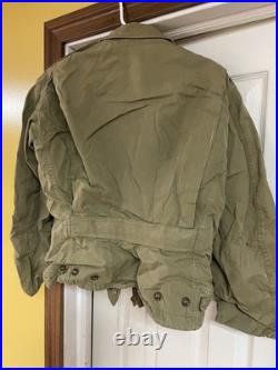 Vintage WW2 WWII US ARMY M1941 M41 FIELD JACKET KHAKI POPLIN COTTON VG See Pics Vintage WW2 WWII US ARMY M1941 M41 FIELD JACKET KHAKI POPLIN COTTON VG See Pics