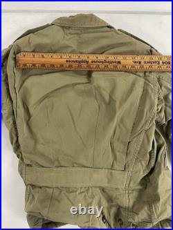 Vintage WW2 WWII US ARMY M1941 M41 FIELD JACKET KHAKI POPLIN COTTON VG See Pics