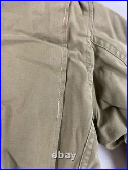 Vintage WW2 WWII US ARMY M1941 M41 FIELD JACKET KHAKI POPLIN COTTON VG See Pics
