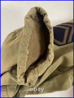 Vintage WW2 WWII US ARMY M1941 M41 FIELD JACKET KHAKI POPLIN COTTON VG See Pics