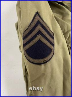 Vintage WW2 WWII US ARMY M1941 M41 FIELD JACKET KHAKI POPLIN COTTON VG See Pics