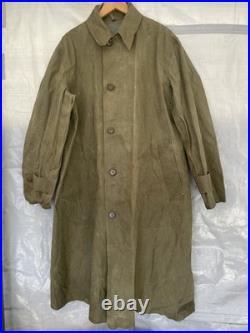 Vintage WW2 WWII US Army Raincoat 1943 OD Rubberized Trench Rain Coat Rubber Vintage WW2 WWII US Army Raincoat 1943 OD Rubberized Trench Rain Coat Rubber