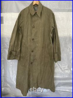 Vintage WW2 WWII US Army Raincoat 1943 OD Rubberized Trench Rain Coat Rubber Vintage WW2 WWII US Army Raincoat 1943 OD Rubberized Trench Rain Coat Rubber