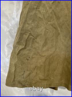 Vintage WW2 WWII US Army Raincoat 1943 OD Rubberized Trench Rain Coat Rubber