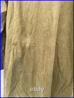 Vintage WW2 WWII US Army Raincoat 1943 OD Rubberized Trench Rain Coat Rubber Vintage WW2 WWII US Army Raincoat 1943 OD Rubberized Trench Rain Coat Rubber