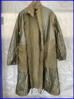 Vintage WW2 WWII US Army Raincoat 1943 OD Rubberized Trench Rain Coat Rubber Vintage WW2 WWII US Army Raincoat 1943 OD Rubberized Trench Rain Coat Rubber