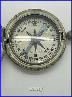 Vintage WW2 Wittnauer US Army Military Pocket Compass Navigational Instrument