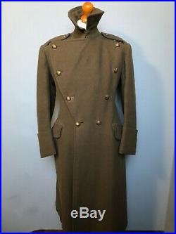 Vintage WW2 bespoke army officers great coat overcoat size 38 reg