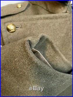 Vintage WW2 bespoke army officers great coat overcoat size 38 reg