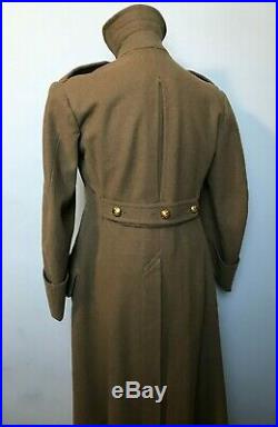 Vintage WW2 bespoke army officers great coat overcoat size 38 reg